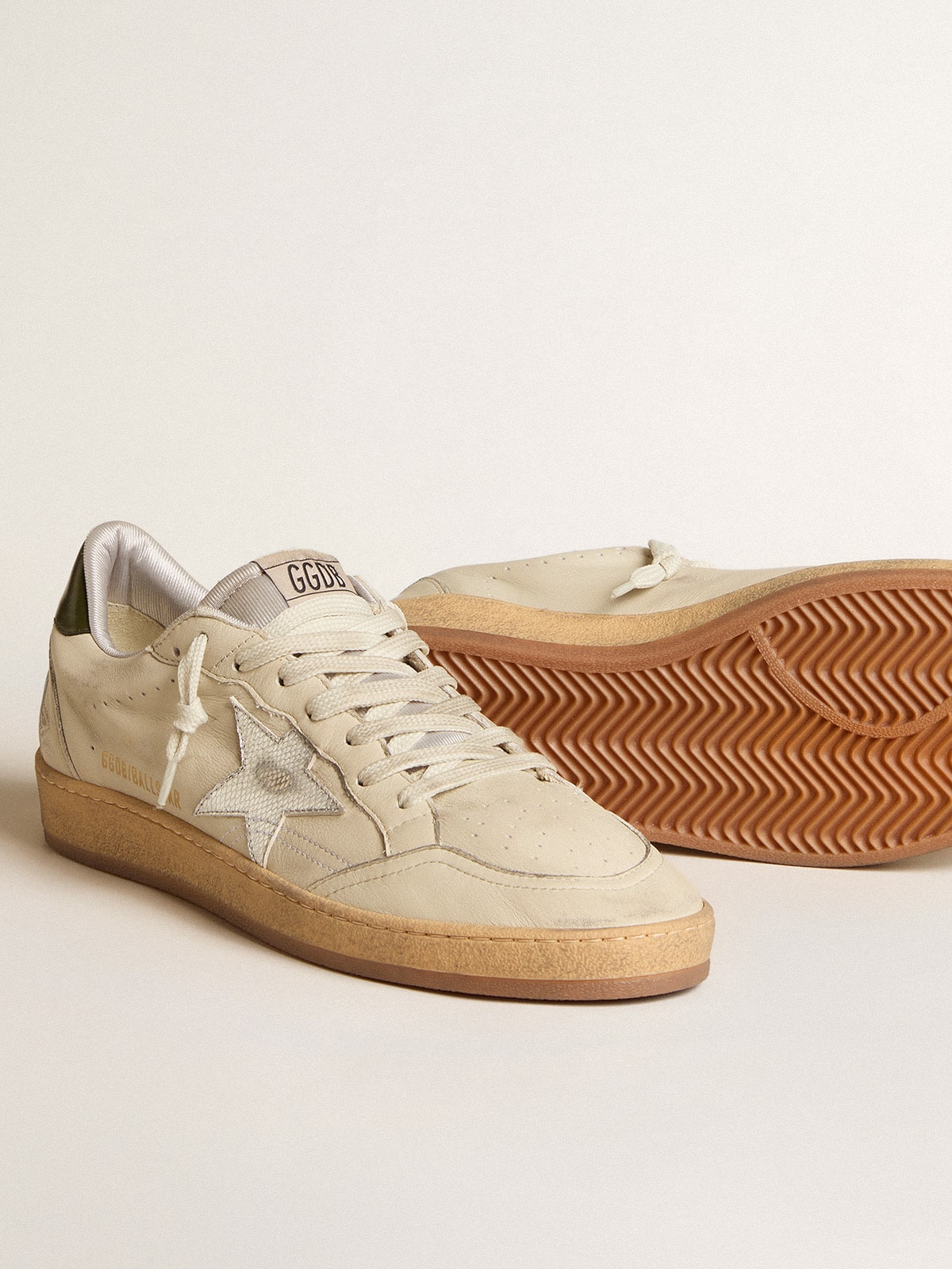 Ball Star with silver leather star and green leather heel tab