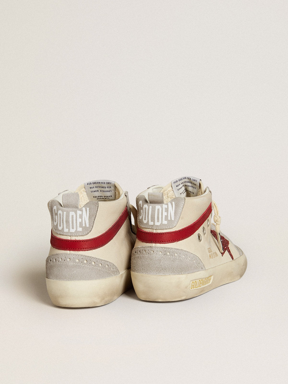 Mid Star para mujer en piel con estrella brillante y destellos de nubuck rojo