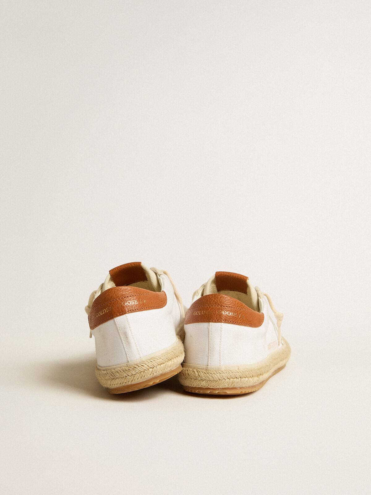 Men's Super-Star LTD in canvas with white leather star and raffia toe