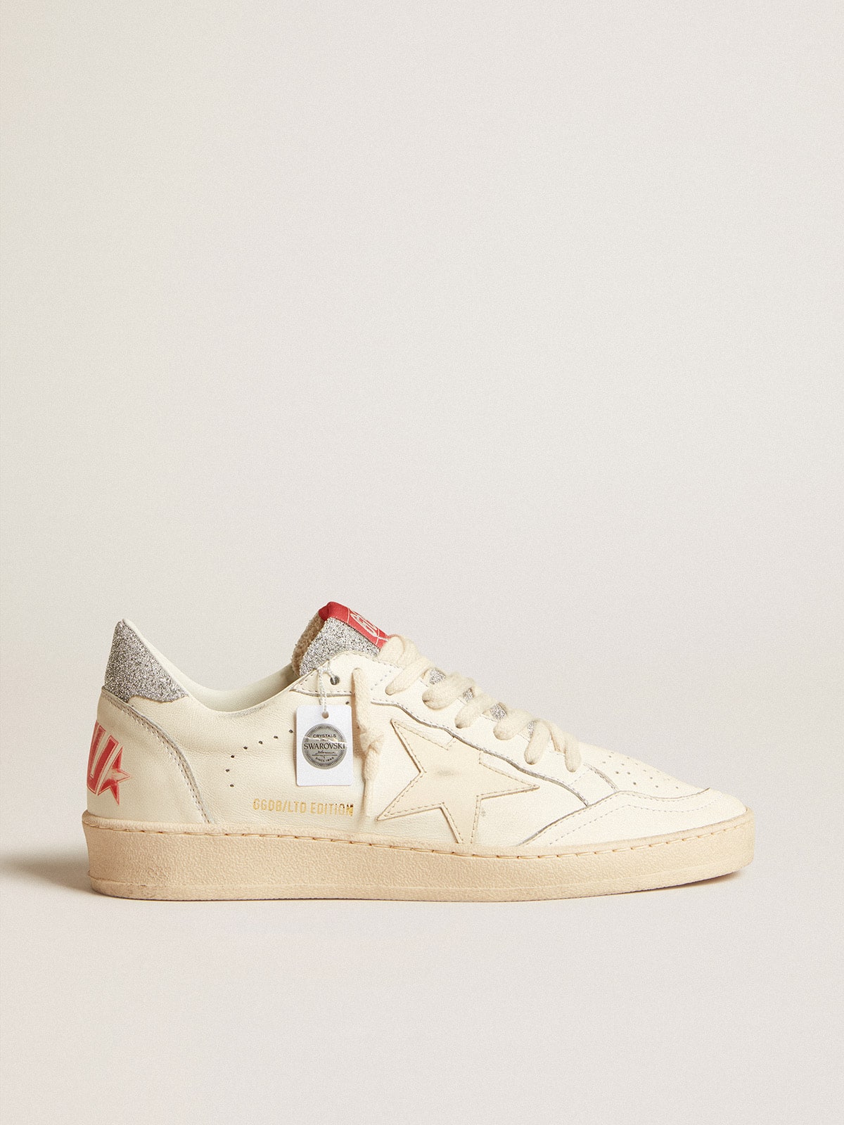 Men's Ball Star LTD in nappa with white star and Swarovski crystal heel tab