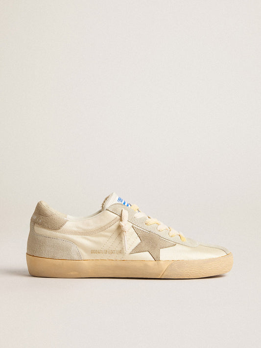 Men's Super-Star LAB in nylon with dove-gray star and ice-gray suede inserts