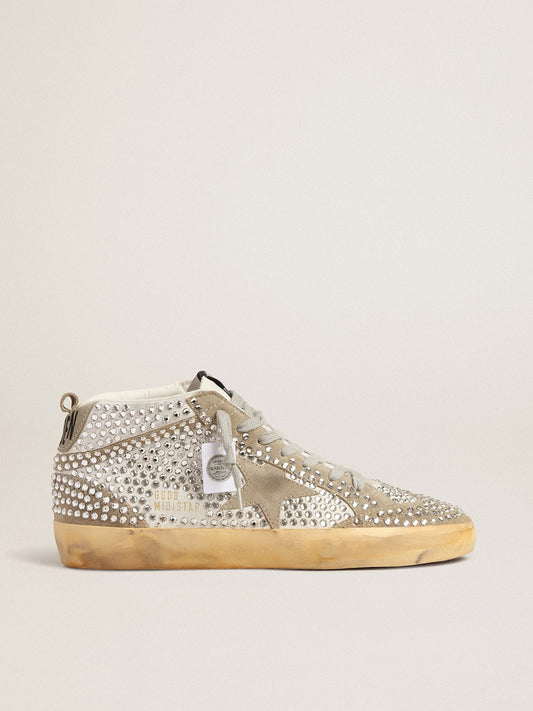 Mid Star para mujer en ante blanco y gris tórtola con cristales Swarovski