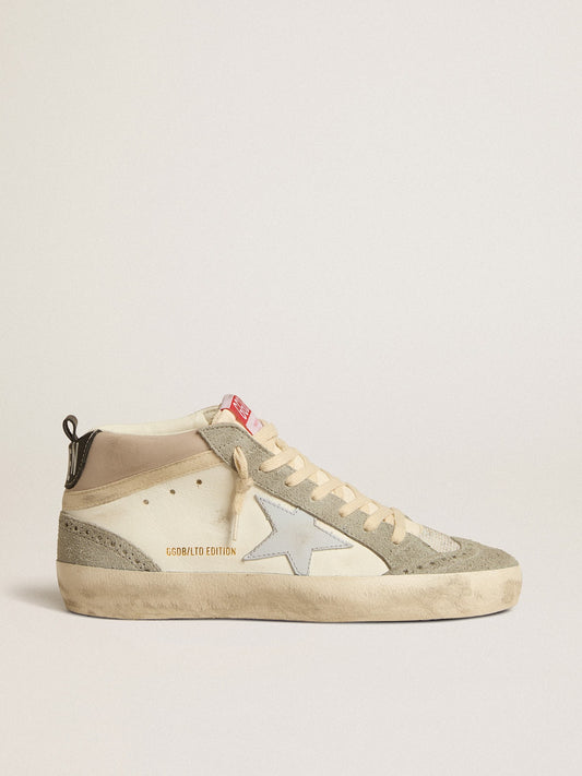 Mid Star LTD con estrella de cuero gris claro e inserciones de ante gris